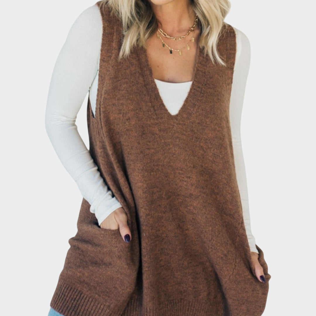 Cozy V-Neck Knit Sweater Vest