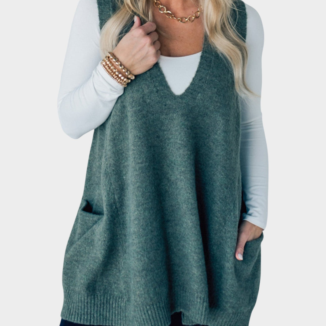 Cozy V-Neck Knit Sweater Vest