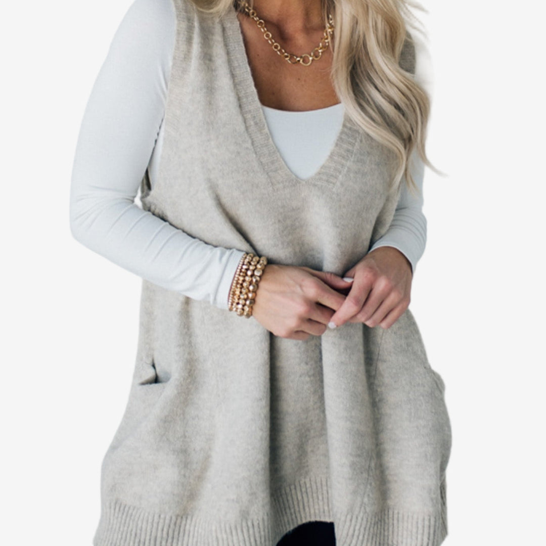 Cozy V-Neck Knit Sweater Vest