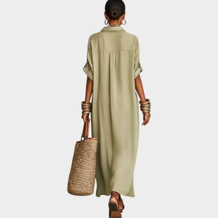 Chic Button-Down Maxi Shirt Dress