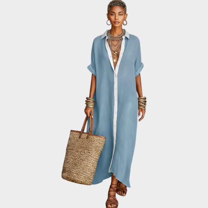 Chic Button-Down Maxi Shirt Dress