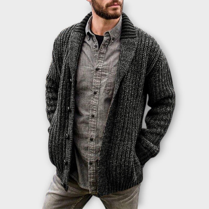 Men’s Open-Front Knit Cardigan with Relaxed Fit