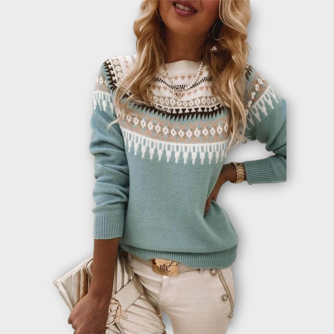 Women’s Fair Isle Knit Sweater for Everyday Wear