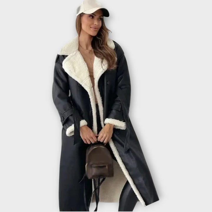 Women’s Long Jacket with Fleece Lining and Collar