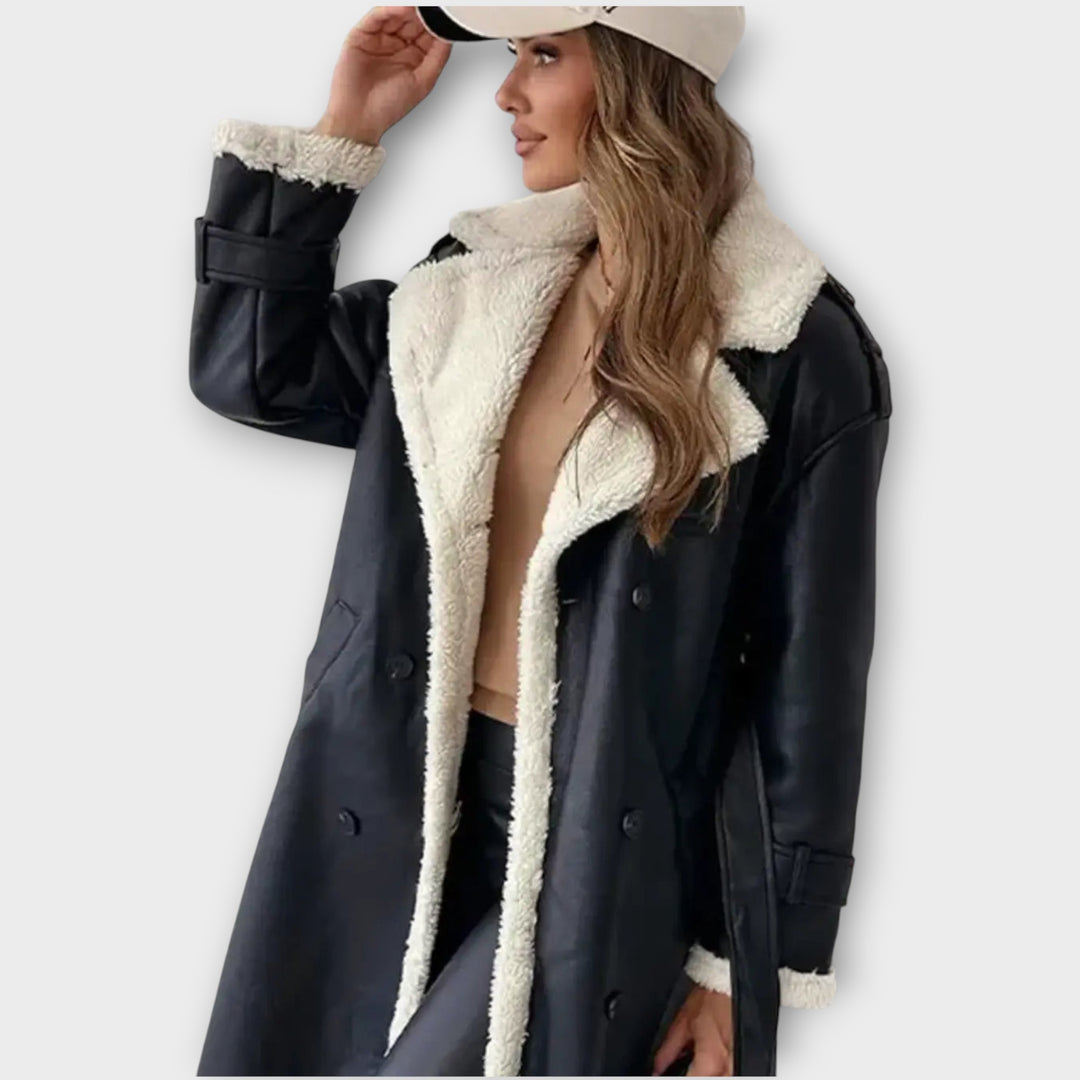 Women’s Long Jacket with Fleece Lining and Collar