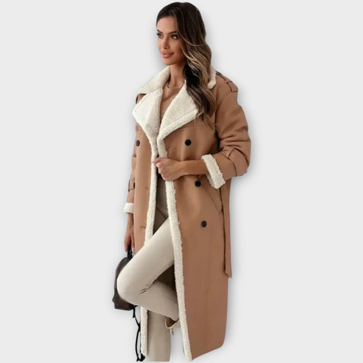 Women’s Long Jacket with Fleece Lining and Collar