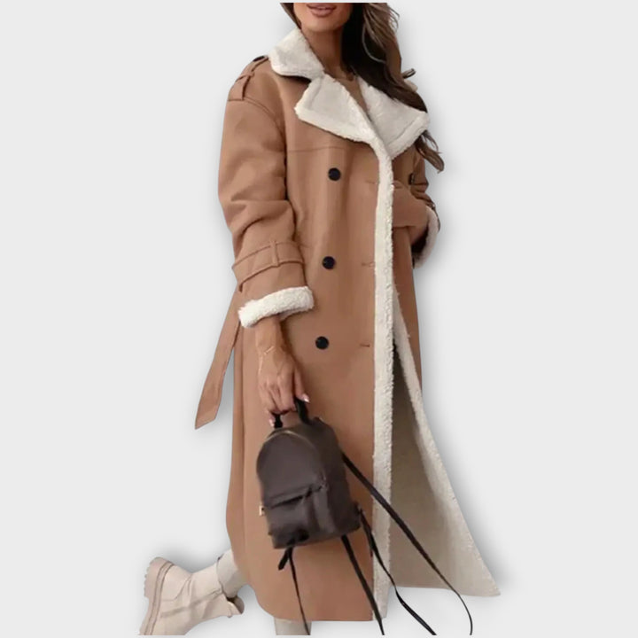 Women’s Long Jacket with Fleece Lining and Collar