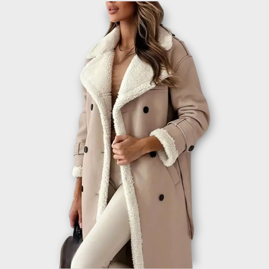 Women’s Long Jacket with Fleece Lining and Collar