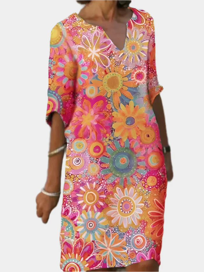 Colourful Dress with Floral Pattern