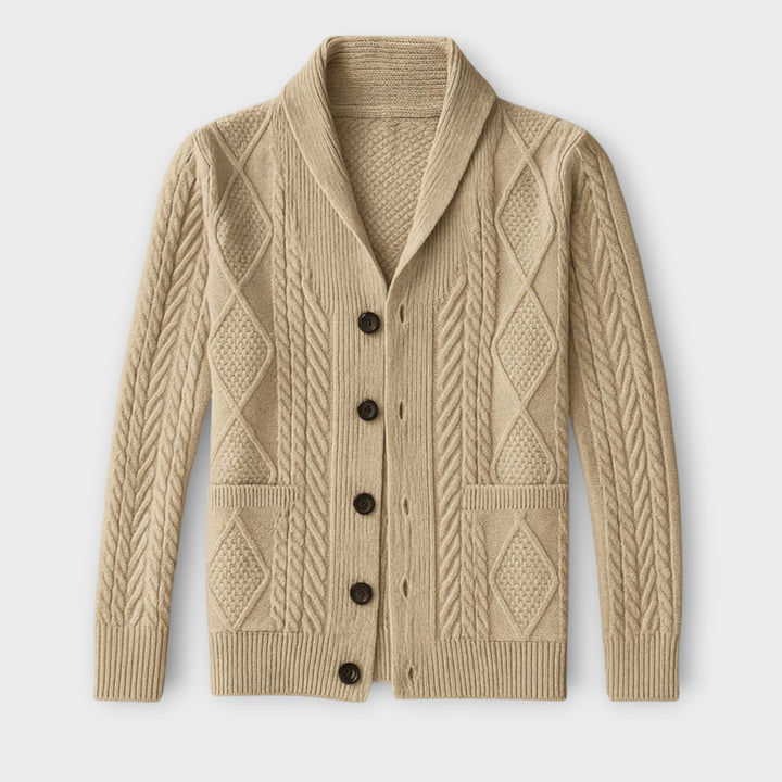 Men’s Soft Knit Cardigan Sweater with Button Closure and Pockets