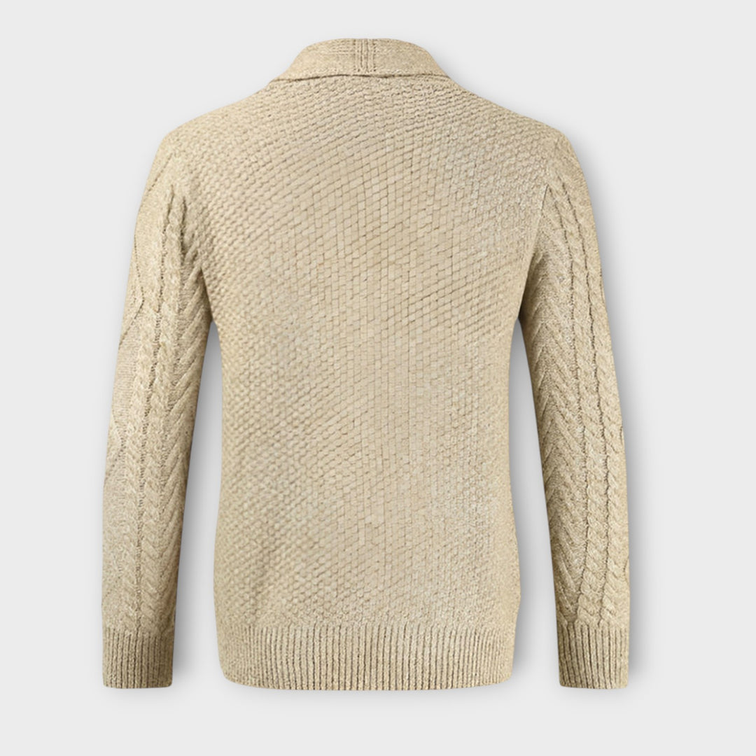 Men’s Soft Knit Cardigan Sweater with Button Closure and Pockets