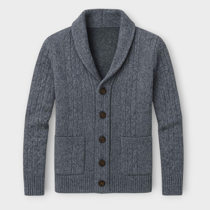 Men’s Soft Knit Cardigan Sweater with Button Closure and Pockets