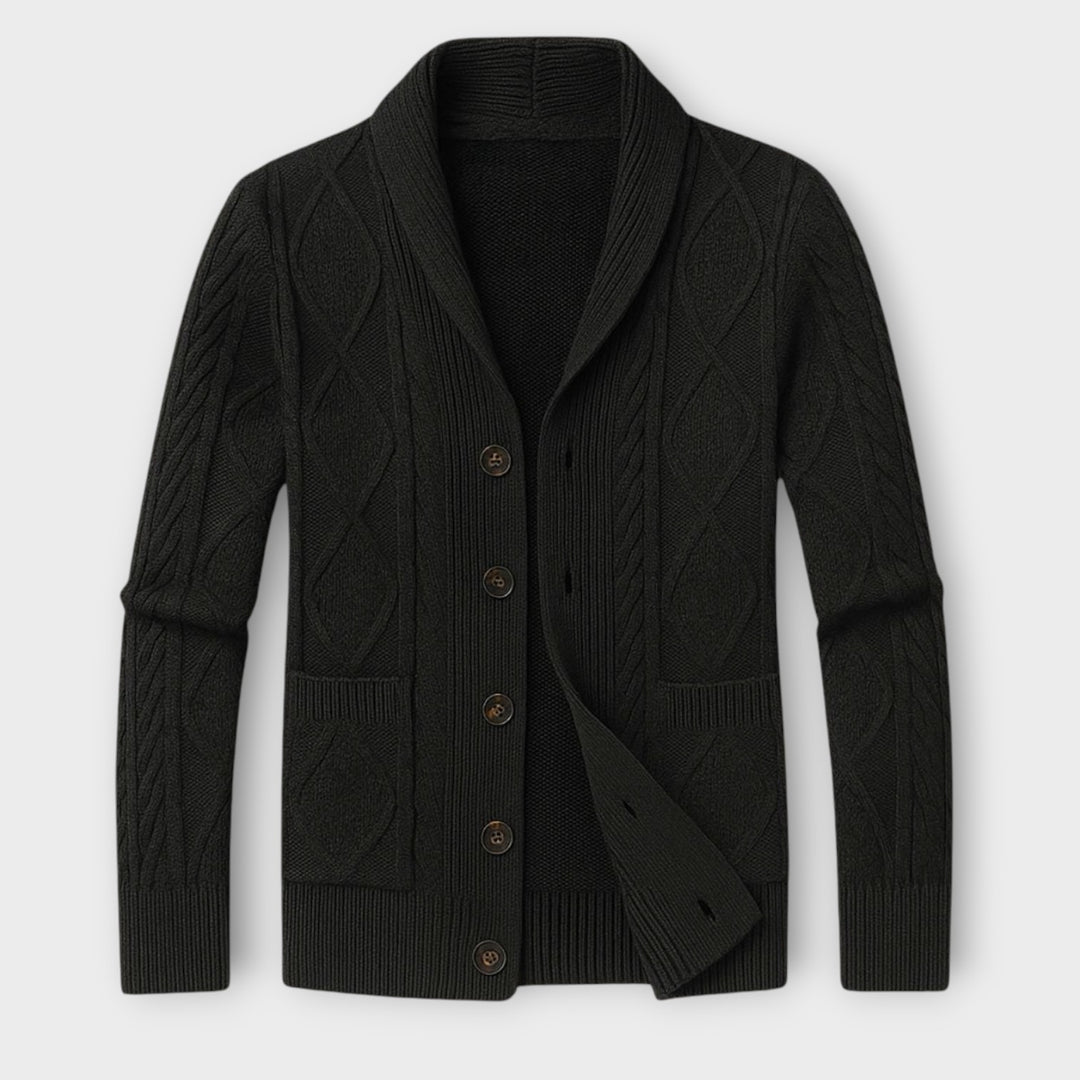 Men’s Soft Knit Cardigan Sweater with Button Closure and Pockets