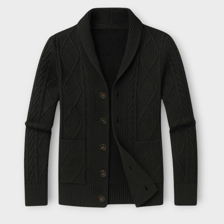Men’s Soft Knit Cardigan Sweater with Button Closure and Pockets