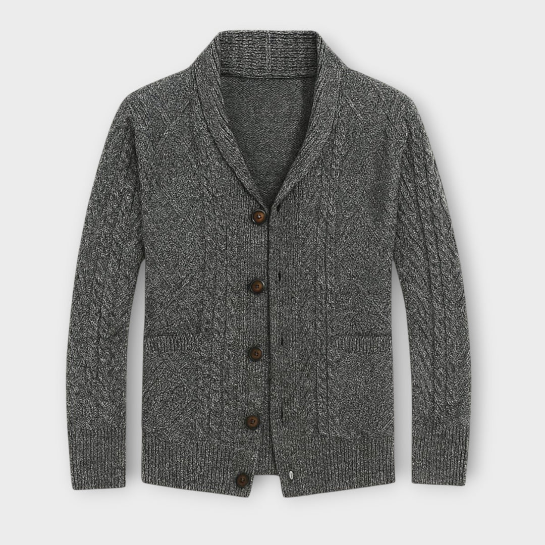 Men’s Soft Knit Cardigan Sweater with Button Closure and Pockets