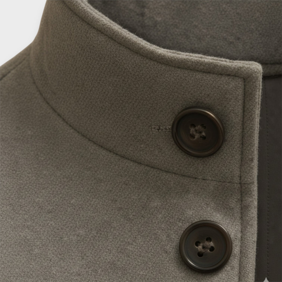 Men’s Tailored Winter Overcoat with Button Closure