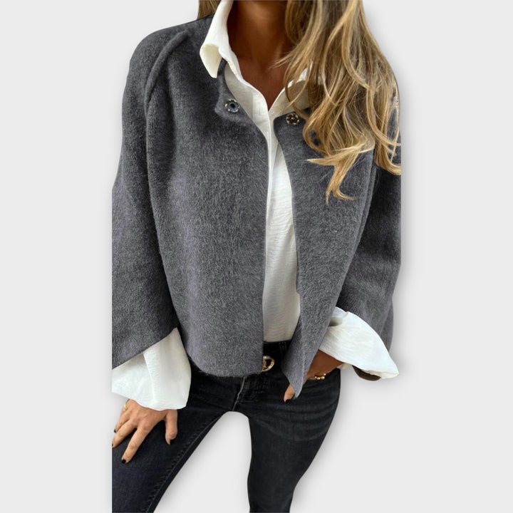 Neutral Draped Knit Top