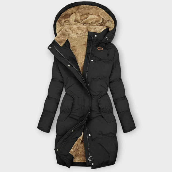 Women’s Long Quilted Hooded Coat for Winter Wear