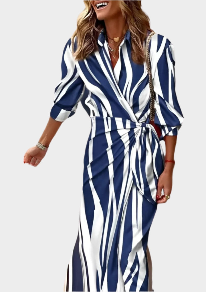 Printed Dress with Adjustable Waist