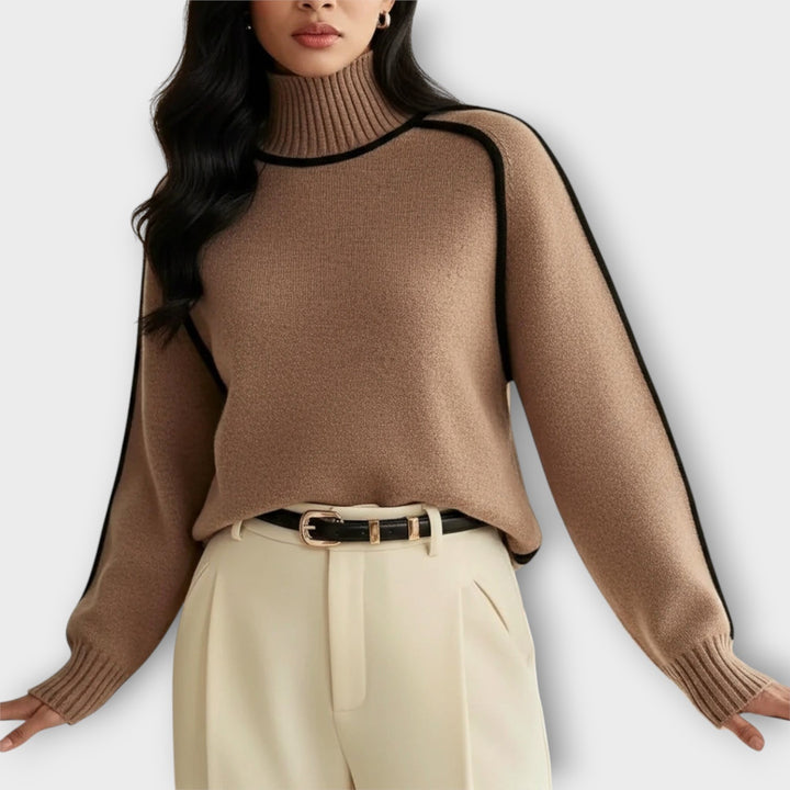 Women’s Soft Knit Turtleneck Sweater for Casual Wear