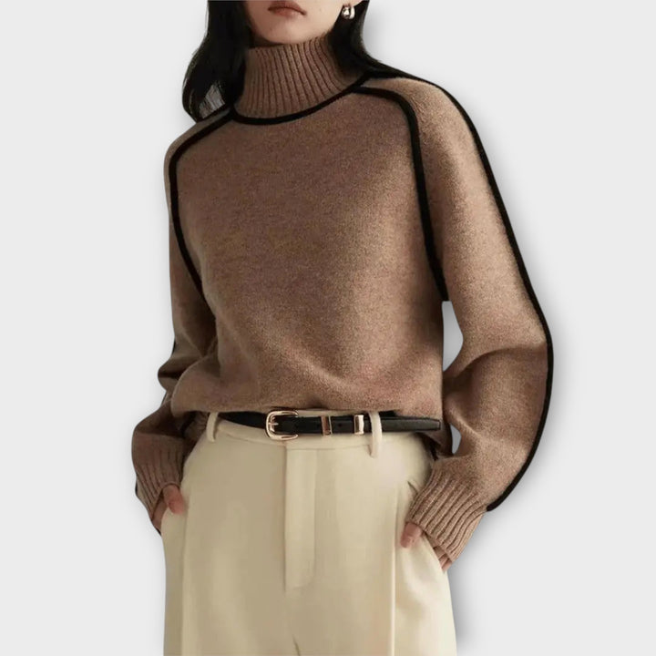 Women’s Soft Knit Turtleneck Sweater for Casual Wear
