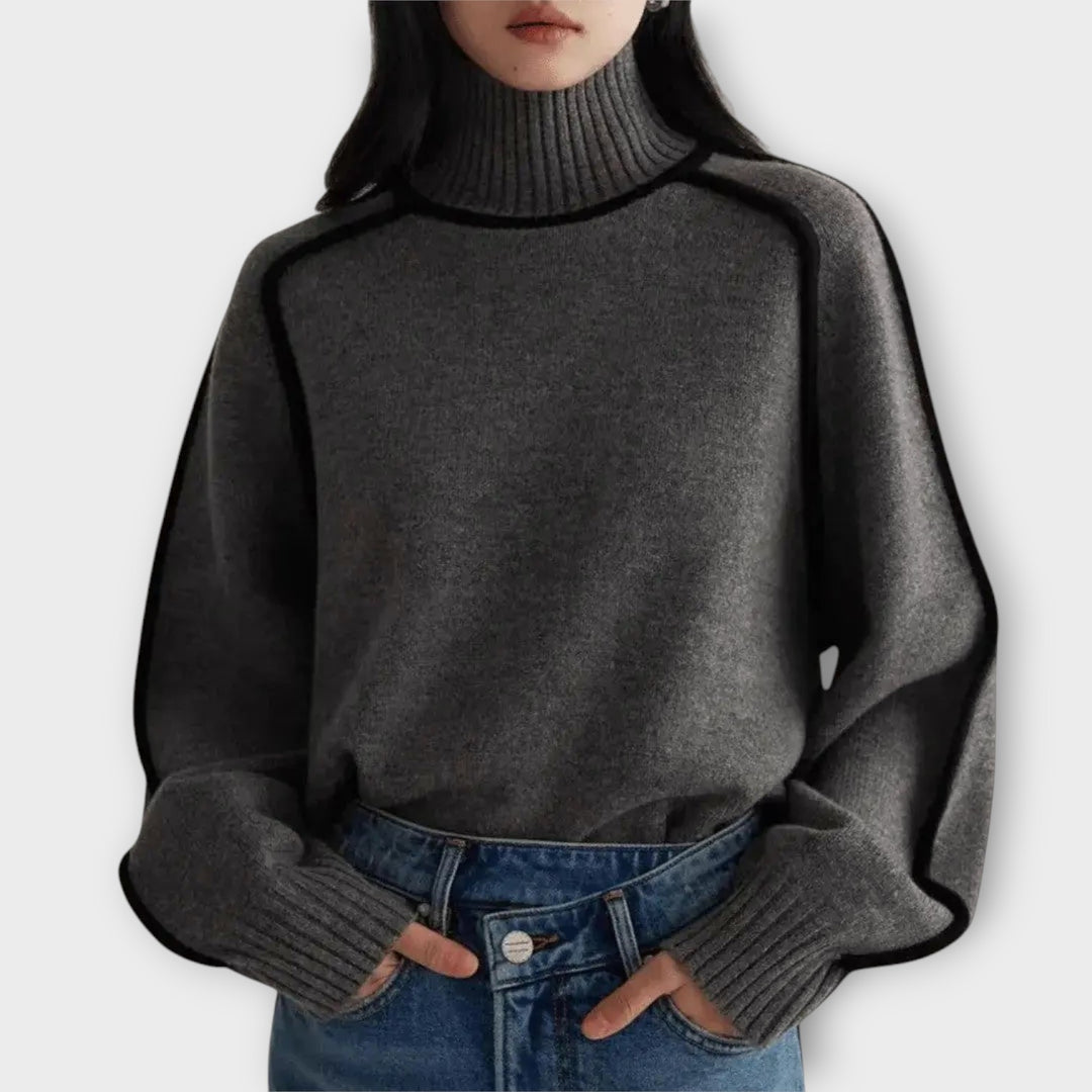 Women’s Soft Knit Turtleneck Sweater for Casual Wear