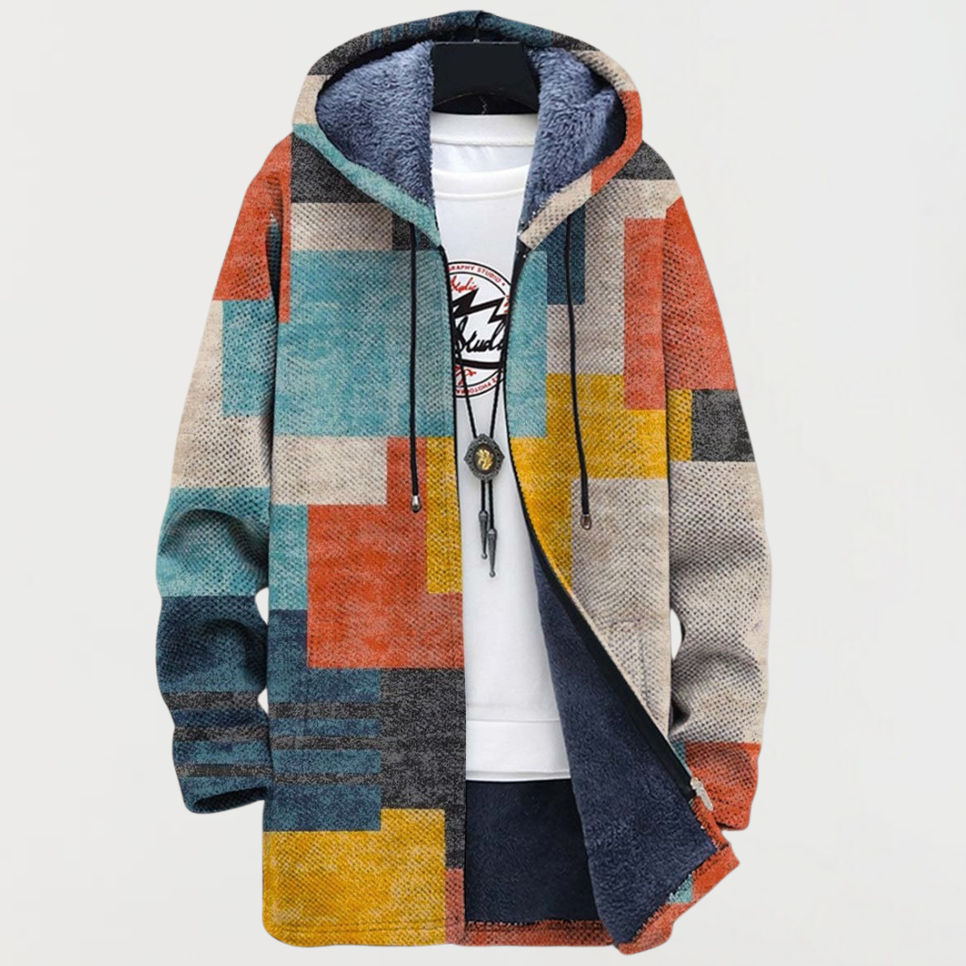 Jacket with Geometric Colour Blocks