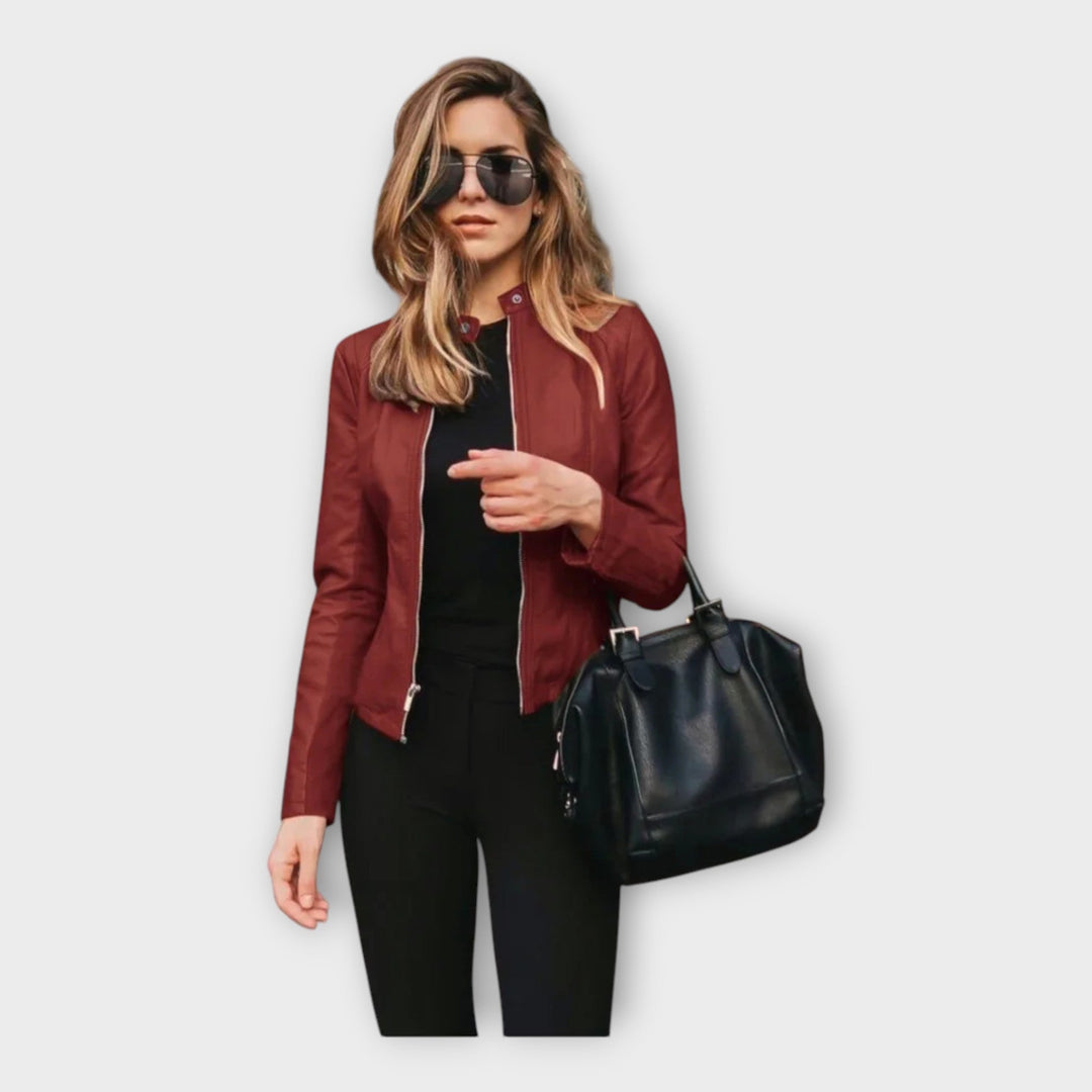 Leather Jacket with Modern Line