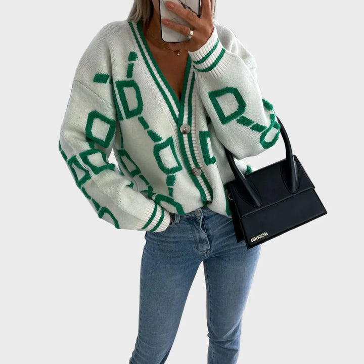 Modern Knitted Gilet with Geometric Pattern