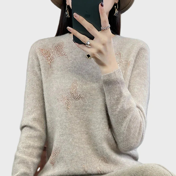 Knitted Roll Neck with Butterfly Pattern