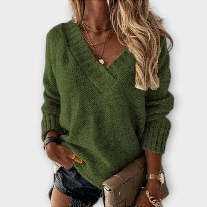 Jane - Comfortable V-Neck Sweater