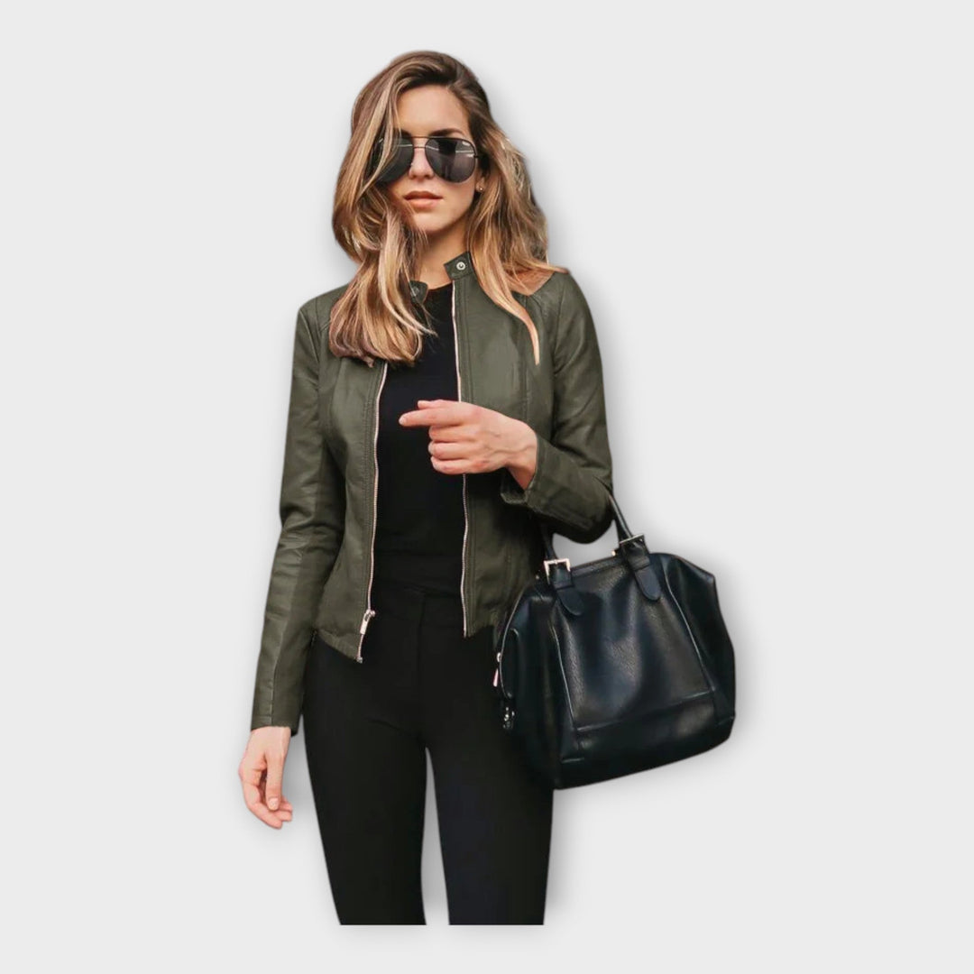 Leather Jacket with Modern Line