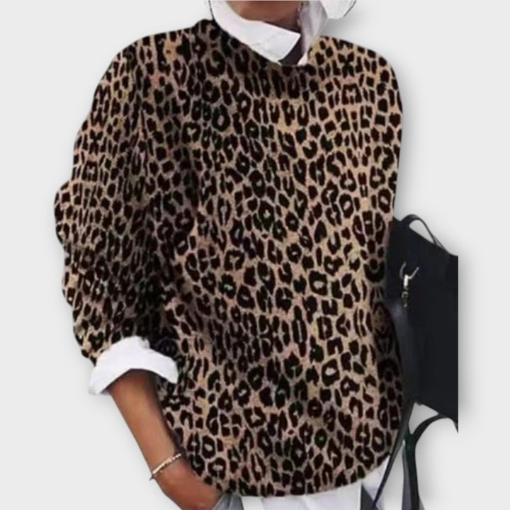 Elegant Patterned Sweater with Artistic Detailing