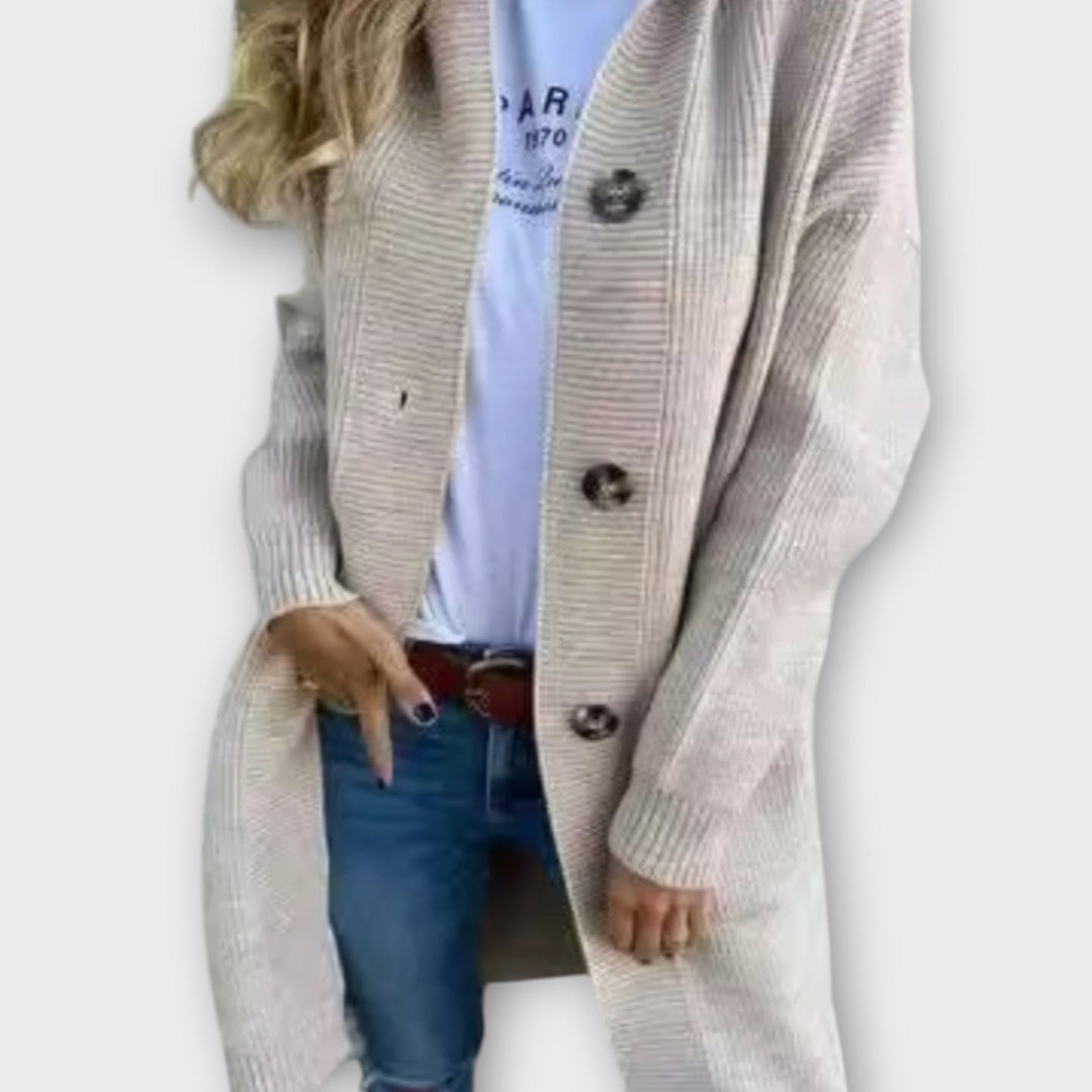Cozy Button-Front Longline Cardigan
