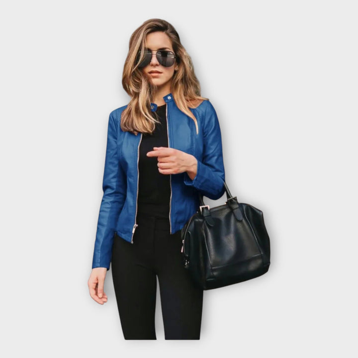 Leather Jacket with Modern Line