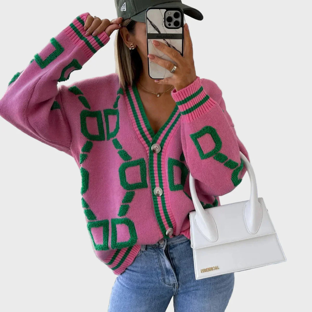 Modern Knitted Gilet with Geometric Pattern