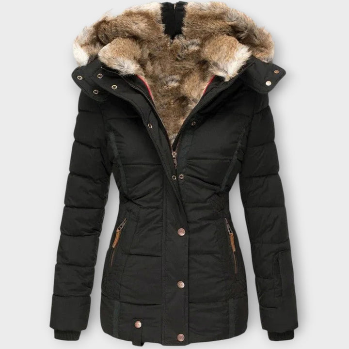 Women’s Puffer Jacket with Faux Fur Hood – Winter Wear