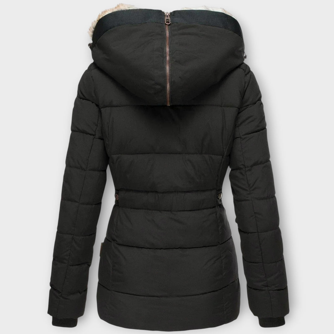 Women’s Puffer Jacket with Faux Fur Hood – Winter Wear