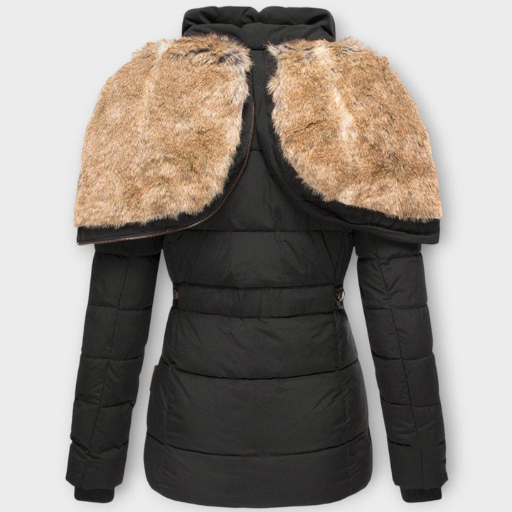 Women’s Puffer Jacket with Faux Fur Hood – Winter Wear