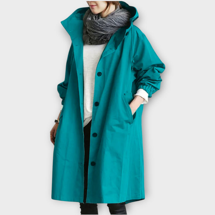 Women’s Lightweight Hooded Rain Jacket – Water-Resistant