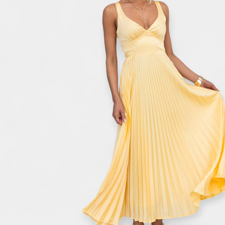 Open Back Yellow Maxi Dress