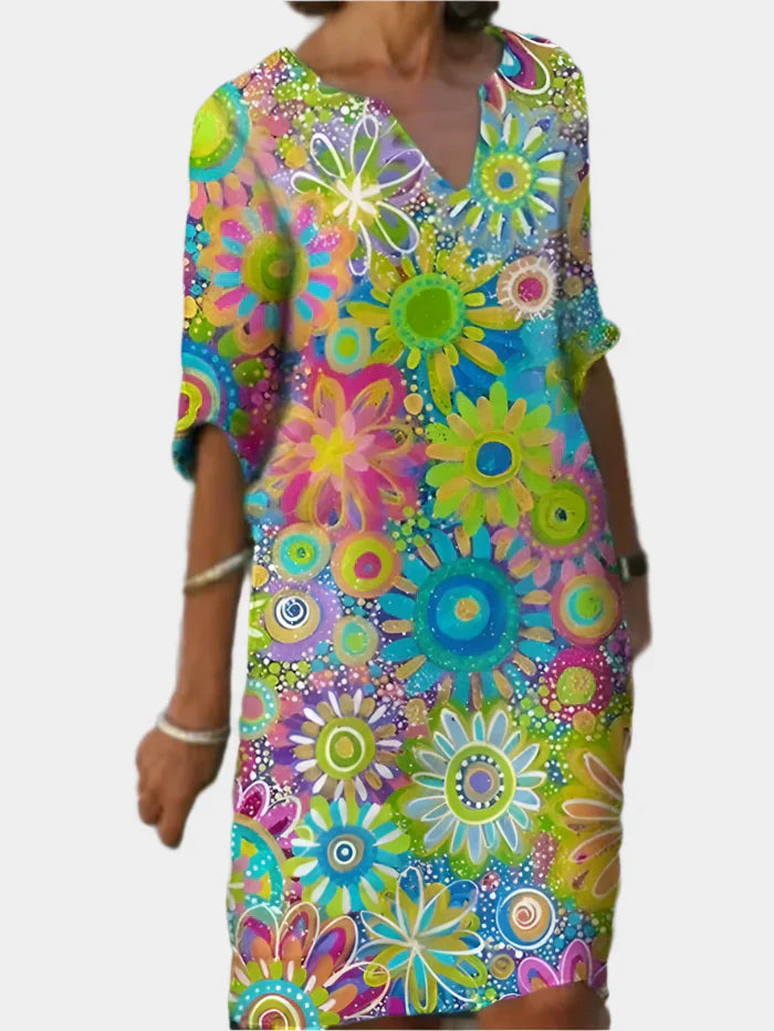 Colourful Dress with Floral Pattern