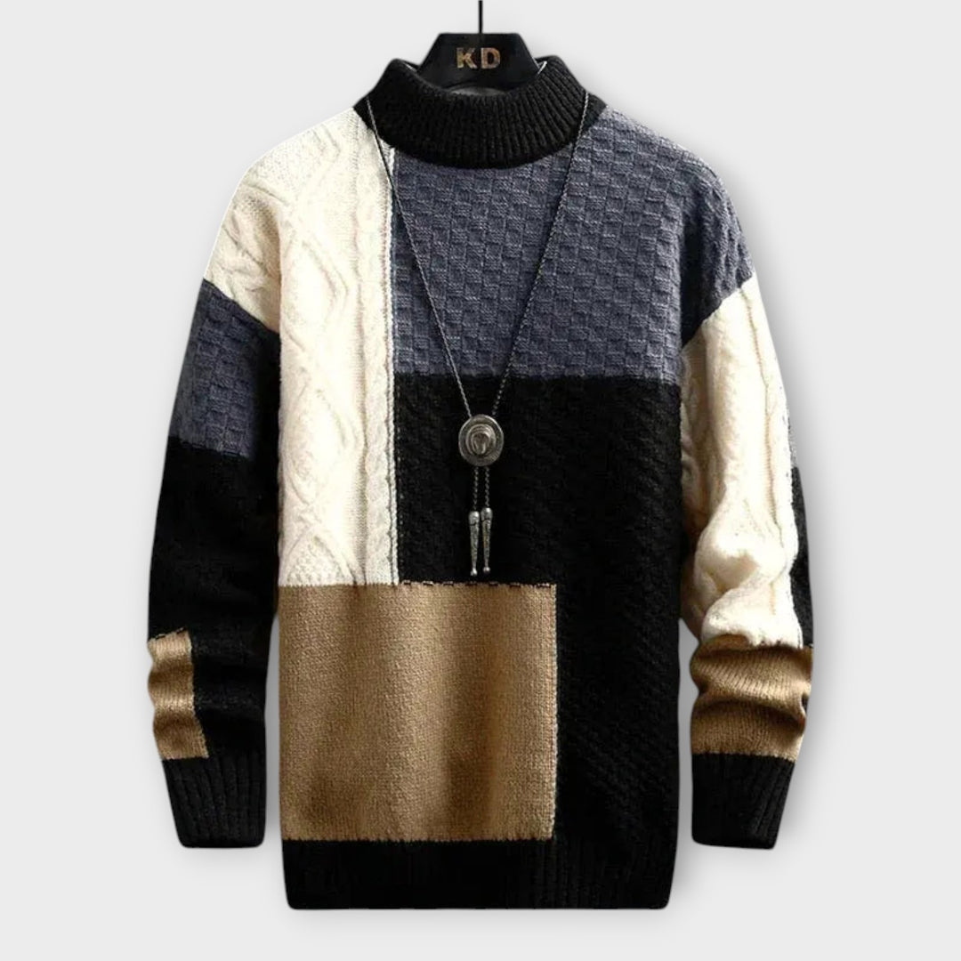 Men’s Loose-Fit Crewneck Sweater in Cotton Weave