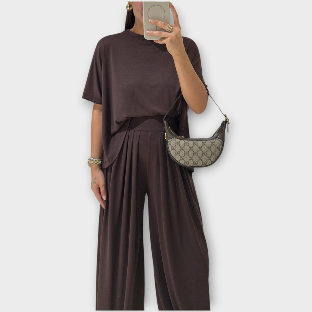 Casual Top and Wide-leg Lounge Set