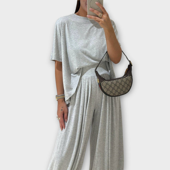 Casual Top and Wide-leg Lounge Set