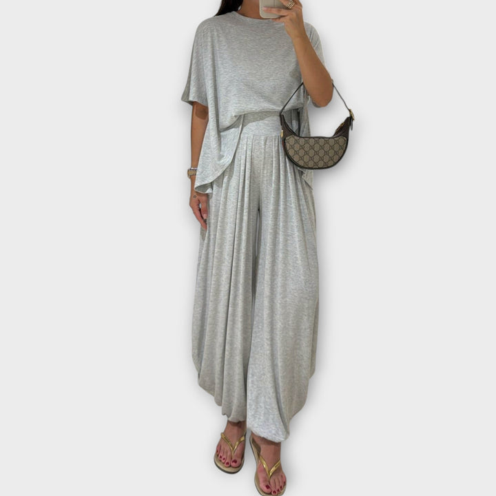 Casual Top and Wide-leg Lounge Set