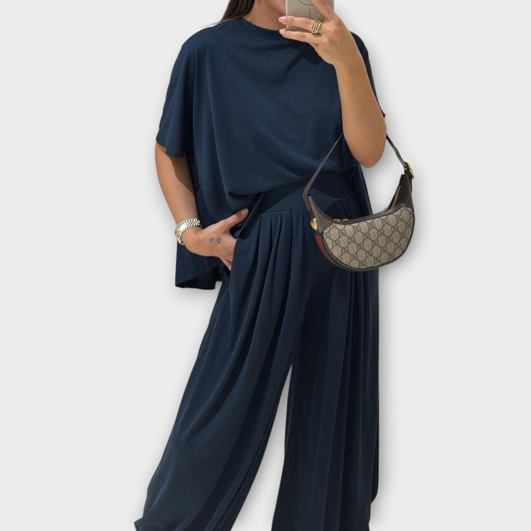Casual Top and Wide-leg Lounge Set