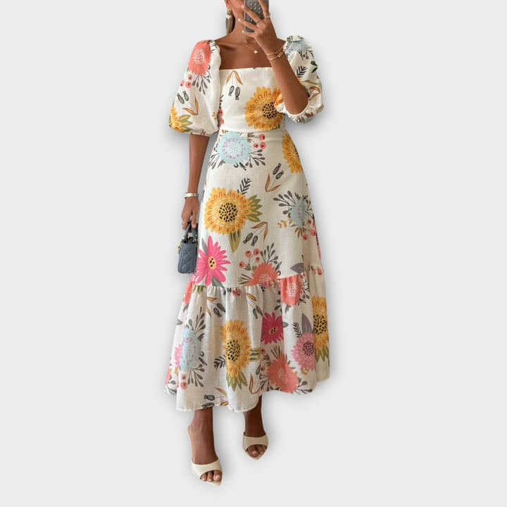 Blooming Elegance Puff Sleeve Dress