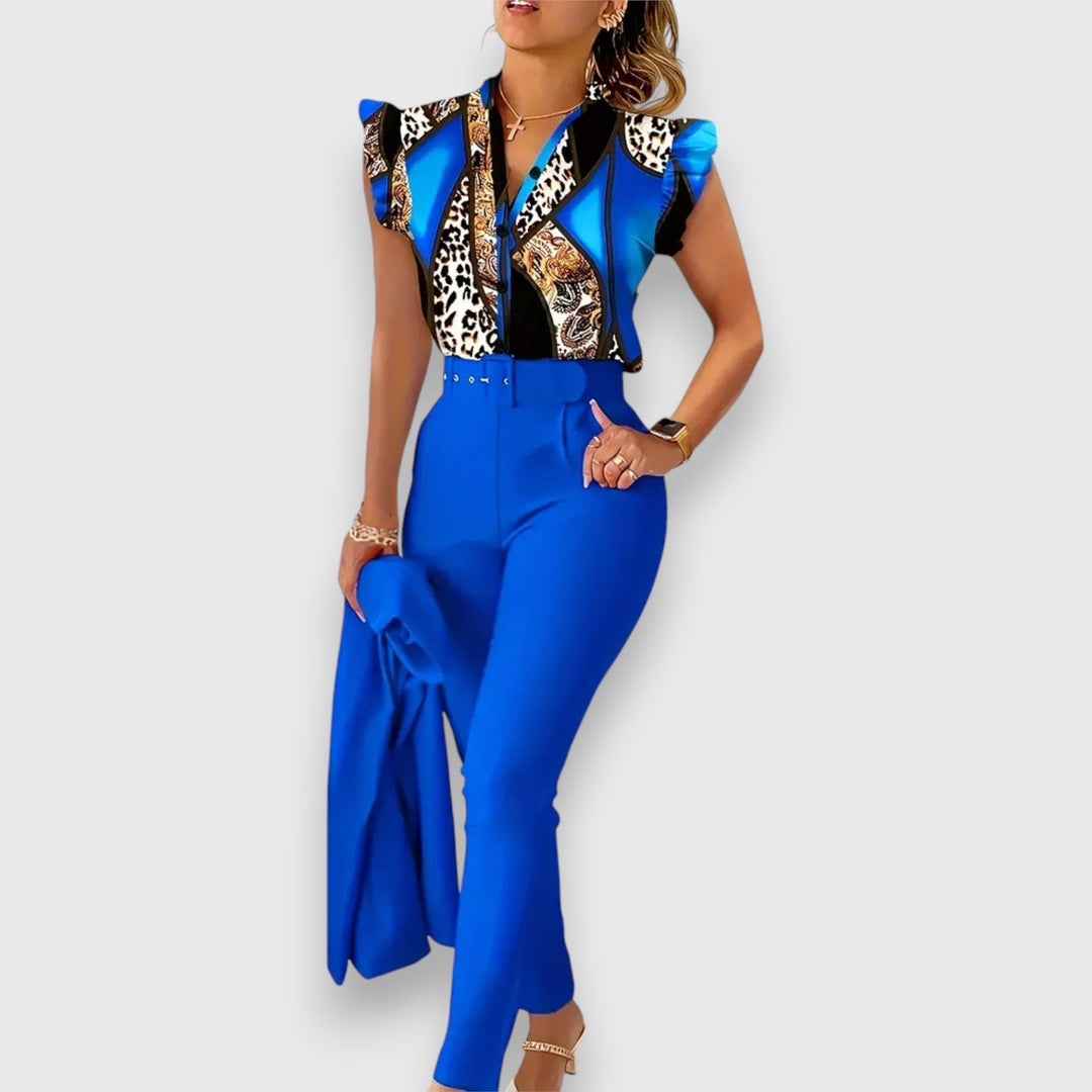 Two-Piece Set with Modern Leopard Print