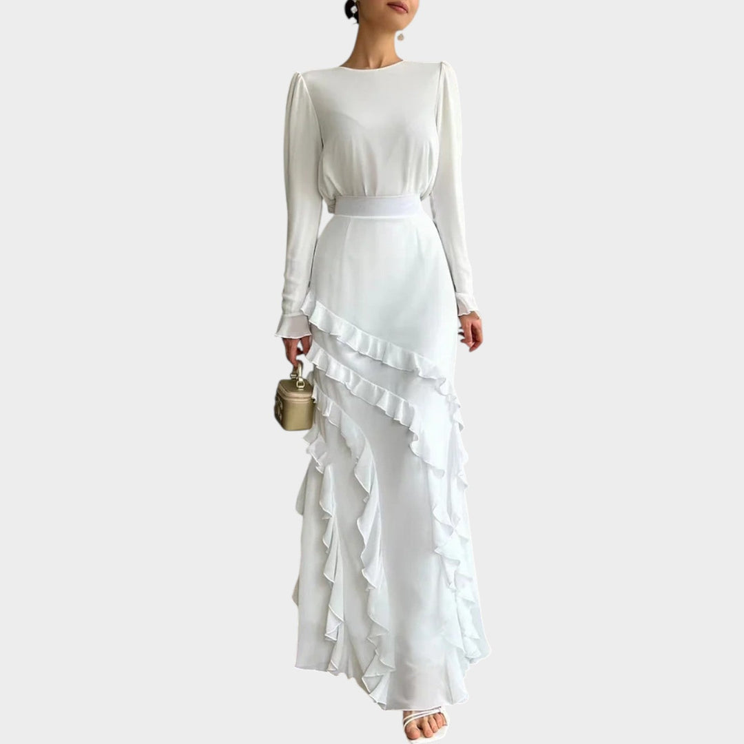 Elegant Ruffle Hem Maxi Dress